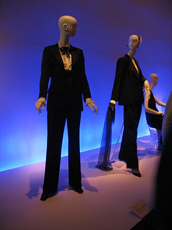 YSL women's suits on display